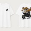 Born To Ride Oversized T-Shirt for Men | 240 GSM Premium Heavyweight Cotton Motorcycle Biker Graphic Back Print Streetwear Casual Round Neck Riding Tee