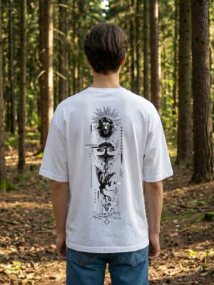 WMFOW_Byakko_1770966686735_uxema4sbkeeltxs.jpg BYAKKO Oversized Men T-Shirt | Lion & Eagle Symbolic Back Print | White