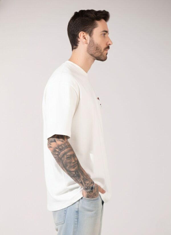 Mens Oversized White Graphic Printed T-Shirt | Gothic Cross Back Print | Premium Loopknit Cotton 240 GSM | Streetwear Urban Casual Tee