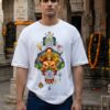 Hanuman 777 Oversized Men T-Shirt | Divine Power Graphic Print | White