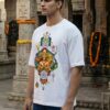 Hanuman 777 Oversized Men T-Shirt | Divine Power Graphic Print | White