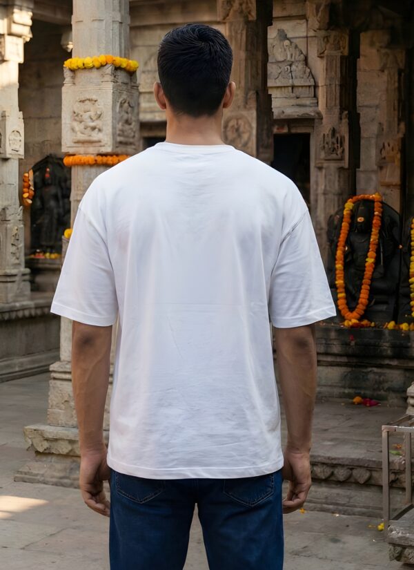 Hanuman 777 Oversized Men T-Shirt | Divine Power Graphic Print | White