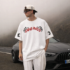 Men's Oversized White Graphic Printed T-Shirt | Gothic Text Back Print | Streetwear Casual Cotton Tee