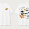 Space Explorer Oversized Mens T-Shirt | Astronaut Galaxy Back Print | White