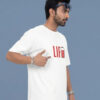 Oversized White “One Step” T-Shirt – 240 GSM Loopknit Cotton DTF Print Streetwear