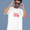 Oversized White “One Step” T-Shirt – 240 GSM Loopknit Cotton DTF Print Streetwear