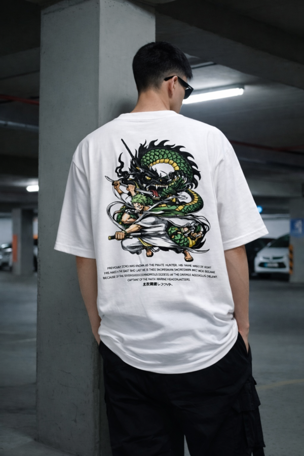 Mens Samurai Warrior Graphic Oversized T-Shirt | Anime Inspired Back Print | Premium Loopknit 240 GSM Cotton | Relaxed Streetwear Fit