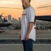 Shadows Embrace Men Oversized T-Shirt | Rebel Soul Graphic Back Print | White