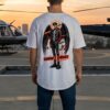 Shadows Embrace Men Oversized T-Shirt | Rebel Soul Graphic Back Print | White