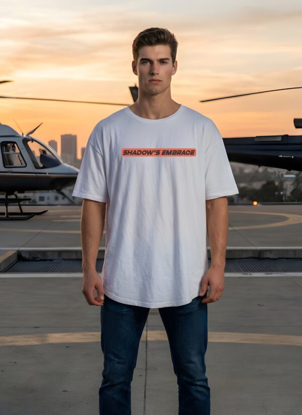 Shadows Embrace Men Oversized T-Shirt | Rebel Soul Graphic Back Print | White