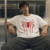 Men's Superhero Graphic Oversized T-Shirt Iconic Spider Back Print | Premium Loopknit 240 GSM Cotton | Bold Streetwear Fit