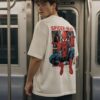 Men's Superhero Graphic Oversized T-Shirt Iconic Spider Back Print | Premium Loopknit 240 GSM Cotton | Bold Streetwear Fit