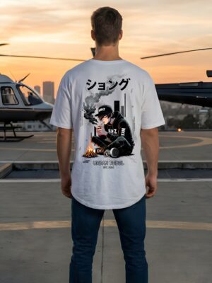 WMFOW_Urban_Rebel_1770290403428_6igf1xt7a8h7kak.jpg Urban Rebel Oversized T-Shirt for Men | Anime Graphic Back Print | Loopknit 240 GSM Premium Cotton | Streetwear Drop Shoulder Tee