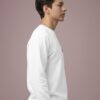 White Graphic Printed Men’s Sweatshirt with Ninja Cat Artwork | Premium Fleece Winter Sweatshirt for Men | Modern Streetwear Casual Style – GiftSpeaks