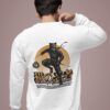 White Graphic Printed Men’s Sweatshirt with Ninja Cat Artwork | Premium Fleece Winter Sweatshirt for Men | Modern Streetwear Casual Style – GiftSpeaks