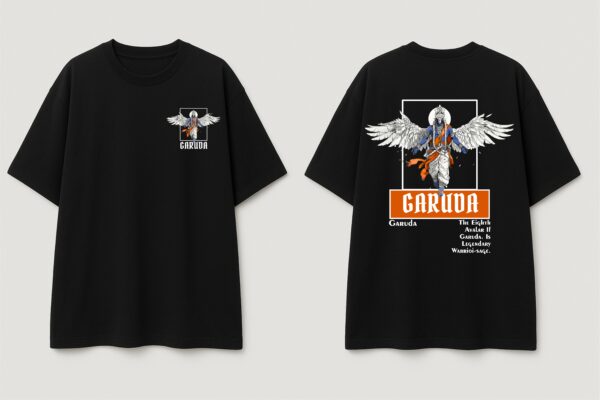 WMGOB_Garuda_1770016351751_3rwi70q5e65zvvi.jpg Mens Oversized Garuda Graphic T-Shirt with Powerful Back Print | Premium Loopknit 240 GSM | Mythological Streetwear & Casual Wear for Men by giftspeaks
