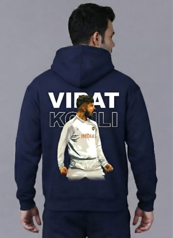 Men 18 Legend Cricket Printed Hoodie Navy Blue | Iconic Cricket Back Print Hoodie for Men | Winter Streetwear Hoodie | Fleece Fabric 300 GSM | Casual Wear Hoodie