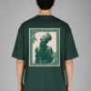 WMIOBG_Diljit_1771569708447_1sbk2dgxke1dhpt.jpg Men Dark Green Oversized Graphic T-Shirt | Vintage Portrait Back Print | Premium Loopknit Cotton 240 GSM Streetwear Tee