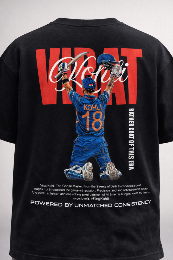 Men's Cricket Legend Graphic Oversized T-Shirt | Bold Victory Back Print | Premium Loopknit 240 GSM Cotton | Statement Streetwear Fit