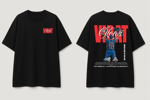 Men's Cricket Legend Graphic Oversized T-Shirt | Bold Victory Back Print | Premium Loopknit 240 GSM Cotton | Statement Streetwear Fit