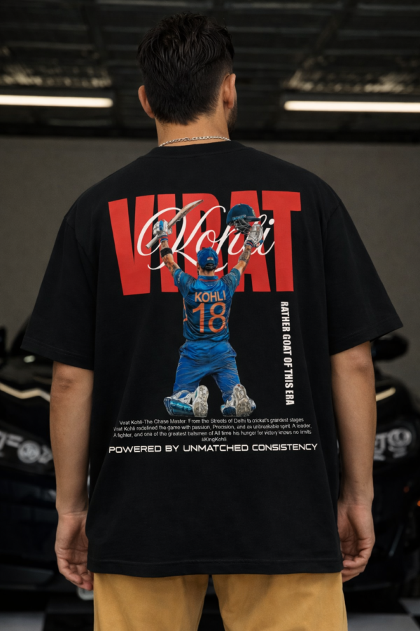 Men's Cricket Legend Graphic Oversized T-Shirt | Bold Victory Back Print | Premium Loopknit 240 GSM Cotton | Statement Streetwear Fit