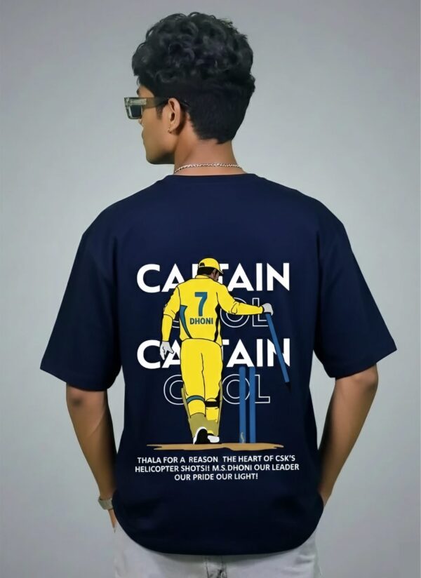 WMION_M_S_DHONI_1768043655829_y5x7she2d5tvu8b.jpg Captain Cool Graphic T-Shirt for Men | M.S. Dhoni Inspired Back Print Oversized T-Shirt | Navy Blue Cricket Fan T-Shirt for Boys & Men | Premium Cotton by giftspeaks
