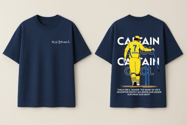 WMION_M_S_DHONI_1768043741645_4p9n39we31r6arl.jpg Captain Cool Graphic T-Shirt for Men | M.S. Dhoni Inspired Back Print Oversized T-Shirt | Navy Blue Cricket Fan T-Shirt for Boys & Men | Premium Cotton by giftspeaks