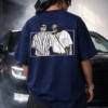 Men's Navy Blue Oversized Graphic T-Shirt | Hip-Hop Street Style Back Print | Premium Cotton Casual Wear