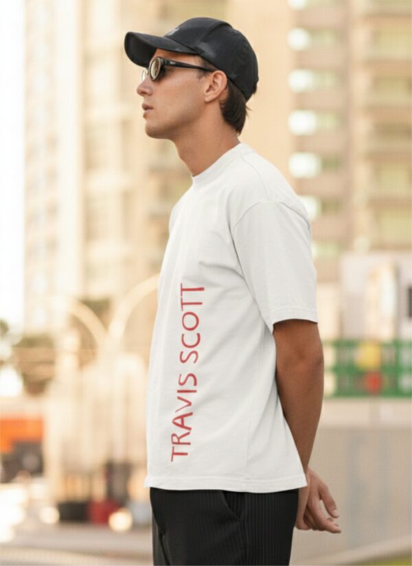 White Oversized Hip-Hop Aesthetic T-Shirt for Men | Rap Culture Back Print Loopknit Cotton Tee 240 GSM