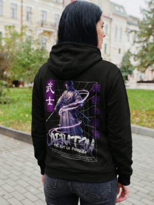 WWFHB_Laijutsu_1768043767788_l3mmvd80p8ad98n.jpg Iaijutsu Samurai Graphic Hoodie for Women | Black Regular Fit Hoodie | Anime Japanese Warrior Back Print | Fleece 300 GSM | Giftspeaks