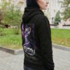 Iaijutsu Samurai Graphic Hoodie for Women | Black Regular Fit Hoodie | Anime Japanese Warrior Back Print | Fleece 300 GSM | Giftspeaks