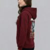 Maroon Graphic Printed Women’s Hoodie with Panda Riot Street Art | Premium Fleece Winter Hoodie for Women | Bold Urban Back Print – GiftSpeaks