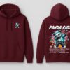 Maroon Graphic Printed Women’s Hoodie with Panda Riot Street Art | Premium Fleece Winter Hoodie for Women | Bold Urban Back Print – GiftSpeaks