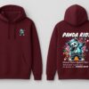 Maroon Graphic Printed Women’s Hoodie with Panda Riot Street Art | Premium Fleece Winter Hoodie for Women | Bold Urban Back Print – GiftSpeaks