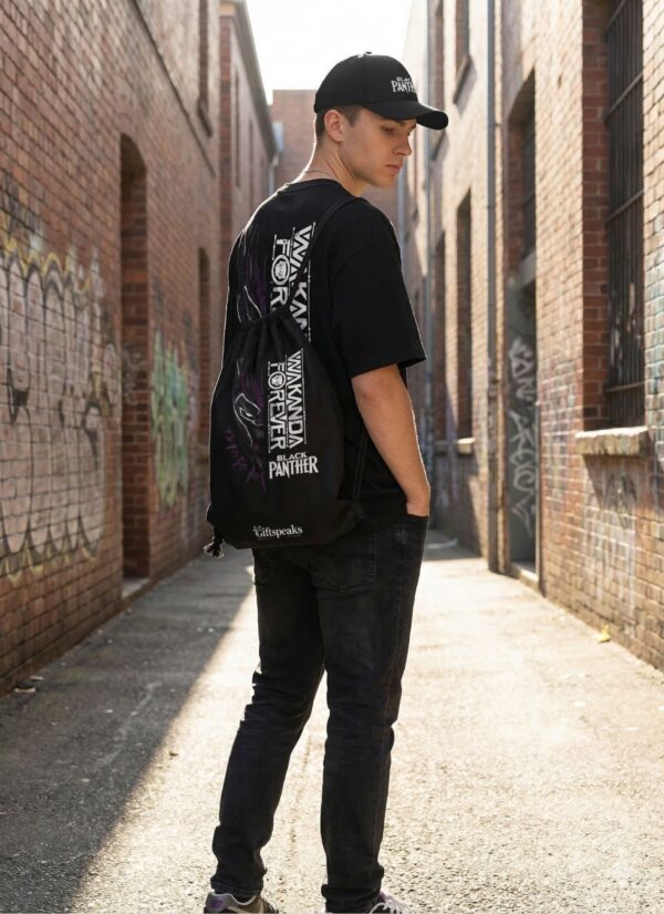 Wakanda Forever Black Panther Oversized T-Shirt & Premium Cap Combo | Marvel Inspired Graphic Streetwear Set for Men & Women | Loopknit 240 GSM Cotton Tee + Adjustable Cap