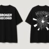 Women Black Oversized Broken Record Graphic T-Shirt | Urban Streetwear Back Print Tee
