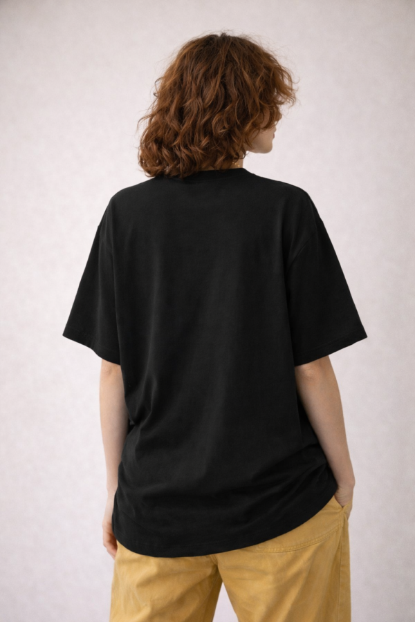 Women's Black Oversized Graphic T-Shirt | Music On Panda Print | Cute Aesthetic Casual Streetwear Tee