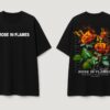 Black Rose in Flames Graphic Printed Women’s Oversized T-Shirt | Premium Loopknit Fabric 240 GSM | Minimal Front Text & Bold Back Print Streetwear Tee – GiftSpeaks