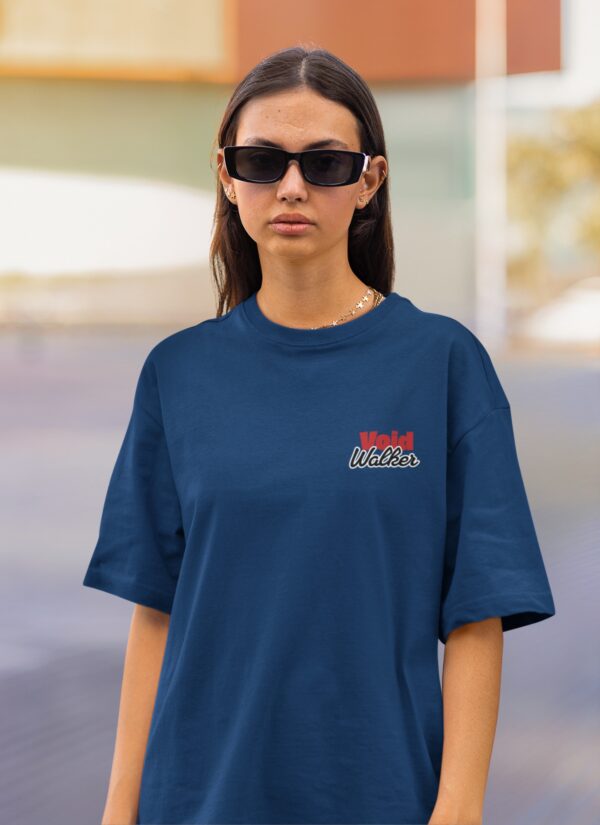 Women Void Walker Oversized Printed T-Shirt Navy Blue & Black | Anime Streetwear Back Print Oversized T-Shirt for Women | Casual & Trendy Girls T-Shirt | Loopknite Fabric 240 GSM by Giftspeaks