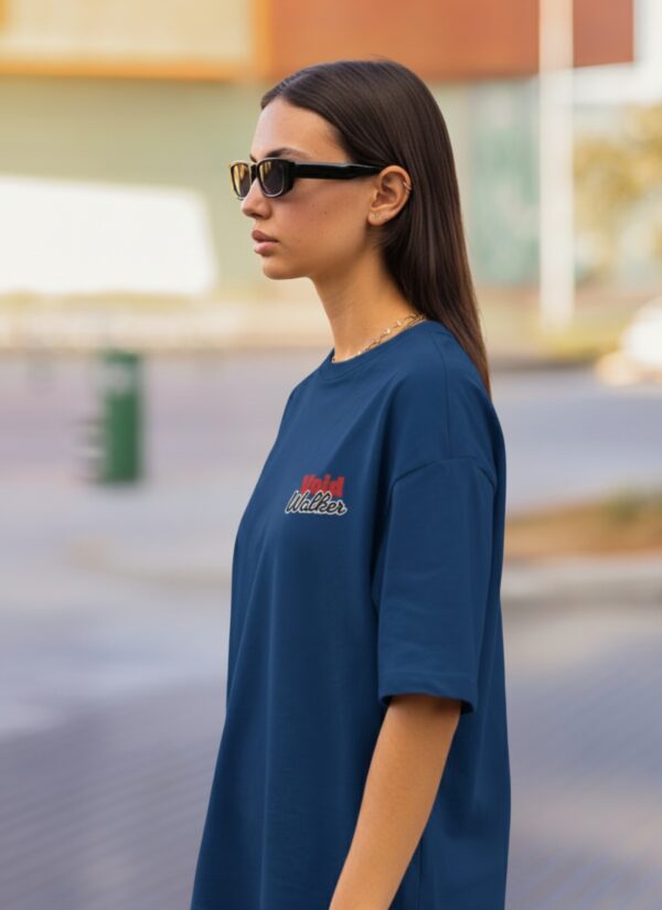 Women Void Walker Oversized Printed T-Shirt Navy Blue & Black | Anime Streetwear Back Print Oversized T-Shirt for Women | Casual & Trendy Girls T-Shirt | Loopknite Fabric 240 GSM by Giftspeaks