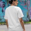 Cute Baby Panda Butterfly Graphic Printed White Oversized T-Shirt for Women & Girls | Minimal Aesthetic Cartoon Design | Round Neck Oversized T-Shirt GiftSpeaks