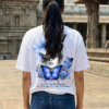 WWFOW_Beautifly_1770011317390_ptirrt5qsdlydg1.png Womens Oversized White T-Shirt | Butterfly & Floral Girl Art Graphic Print | Loopknit 240 GSM Premium Heavy Fabric | Aesthetic Streetwear T-Shirt for Women