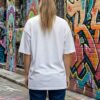 Women Oversized Graphic T-Shirt | Coffee & Space Cartoon Print | Loopknit 240 GSM Cotton | Relaxed Fit Casual Streetwear Tee