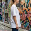 Women Oversized Graphic T-Shirt | Coffee & Space Cartoon Print | Loopknit 240 GSM Cotton | Relaxed Fit Casual Streetwear Tee