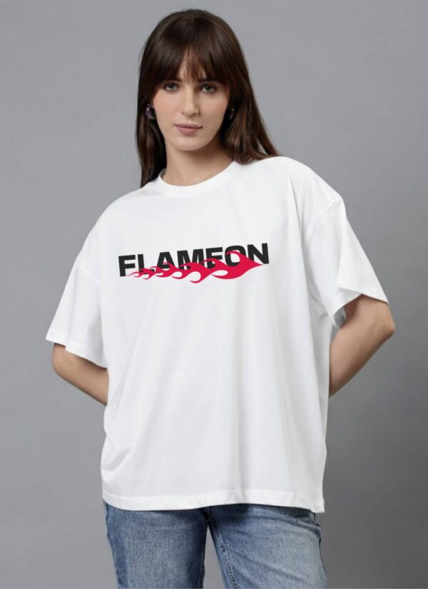 WWFOW_Flameon_1770981491070_n9hm4v0l69jn2wg.jpg Women Oversized Graphic T-Shirt | Flaming Rose Back Print | Loopknit 240 GSM Bold Streetwear Tee