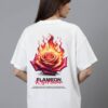 WWFOW_Flameon_1770981708556_fkc3zz30jnwrkjl.jpg Women Oversized Graphic T-Shirt | Flaming Rose Back Print | Loopknit 240 GSM Bold Streetwear Tee