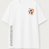 Football Flame Graphic Oversize T-Shirt for Women | Premium Oversized Streetwear Casual Wear Tee | Sports Inspired Graphic T-Shirt by giftspeaks | White