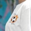 Football Flame Graphic Oversize T-Shirt for Women | Premium Oversized Streetwear Casual Wear Tee | Sports Inspired Graphic T-Shirt by giftspeaks | White