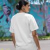 Football Flame Graphic Oversize T-Shirt for Women | Premium Oversized Streetwear Casual Wear Tee | Sports Inspired Graphic T-Shirt by giftspeaks | White