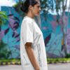 Football Flame Graphic Oversize T-Shirt for Women | Premium Oversized Streetwear Casual Wear Tee | Sports Inspired Graphic T-Shirt by giftspeaks | White
